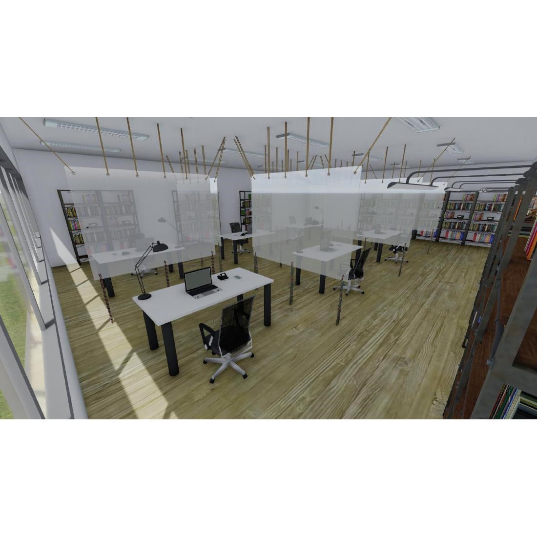 Mur de séparation recyclable 200x150cm PVC transparent - NISBETS