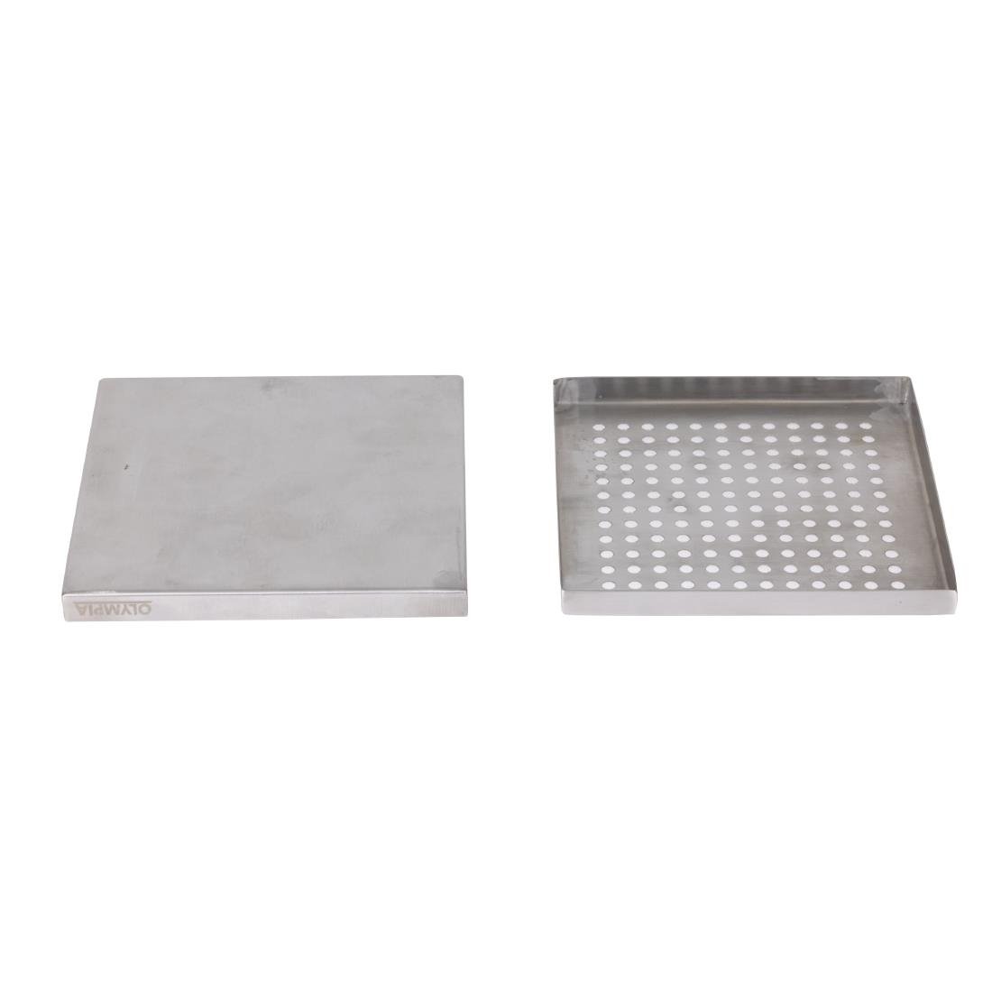 Bac de récupération de bar en inox Olympia 150x150 mm - NISBETS