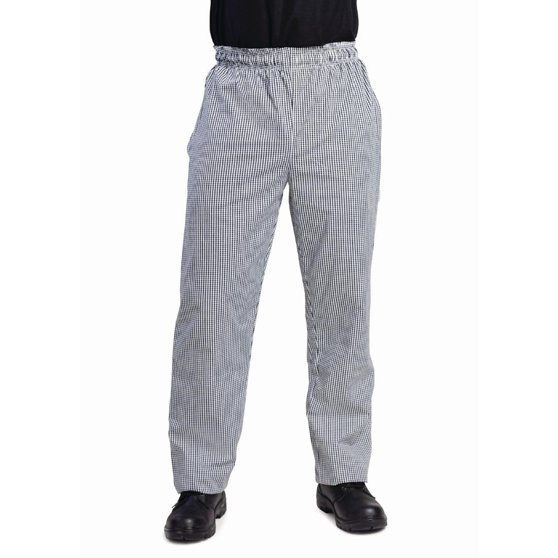 Pantalon de cuisinier mixte Whites Vegas petits carreaux noir et blanc - NISBETS