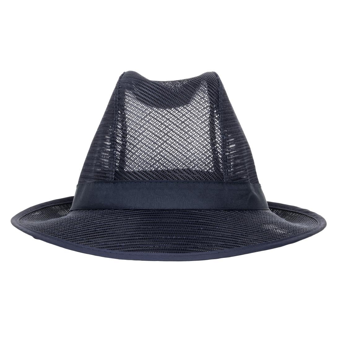 Chapeau Trilby bleu marine avec résille - NISBETS
