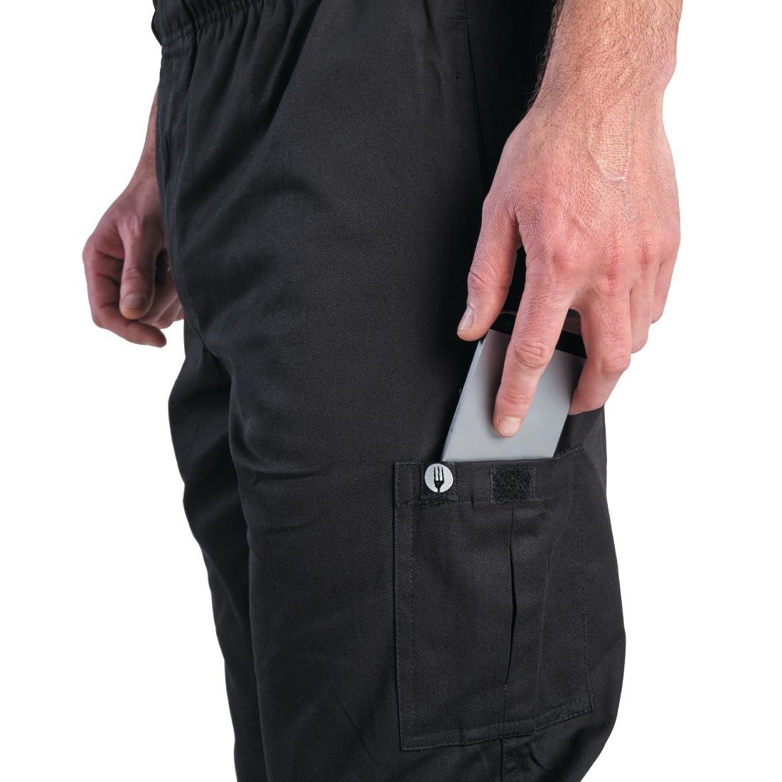 Pantalon de cuisine mixte Chef Works Slim Fit Cargo noir - NISBETS