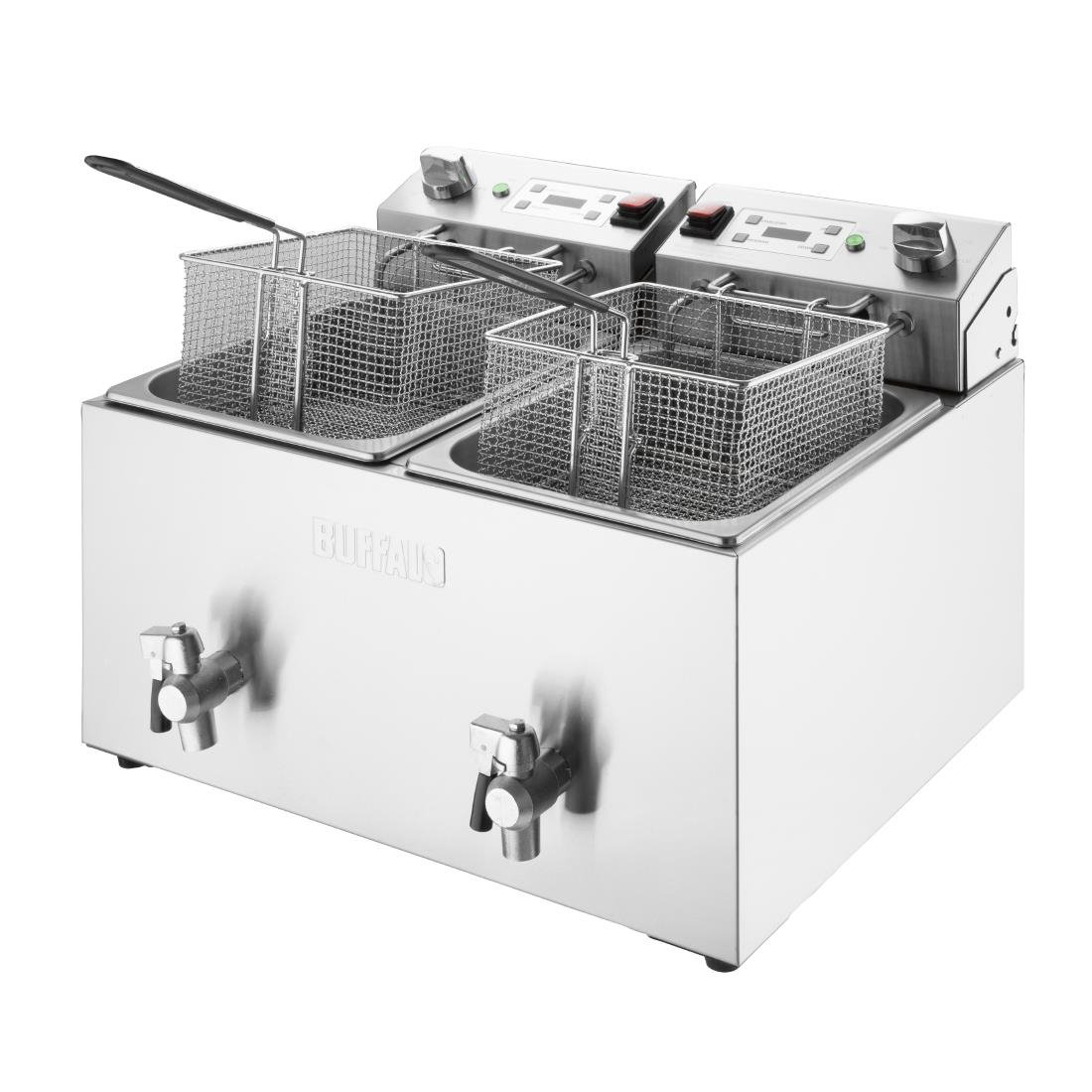 Friteuse électrique double avec minuterie Buffalo 2x8L