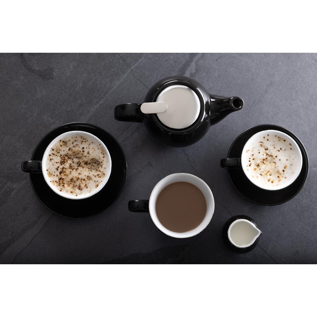 Mugs Aroma Olympia Café noirs 230ml (lot de 6)