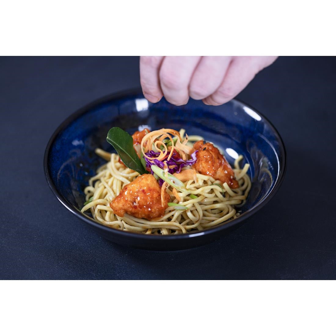 Bols plats Olympia Luna bleu nuit 210 mm (lot de 4)