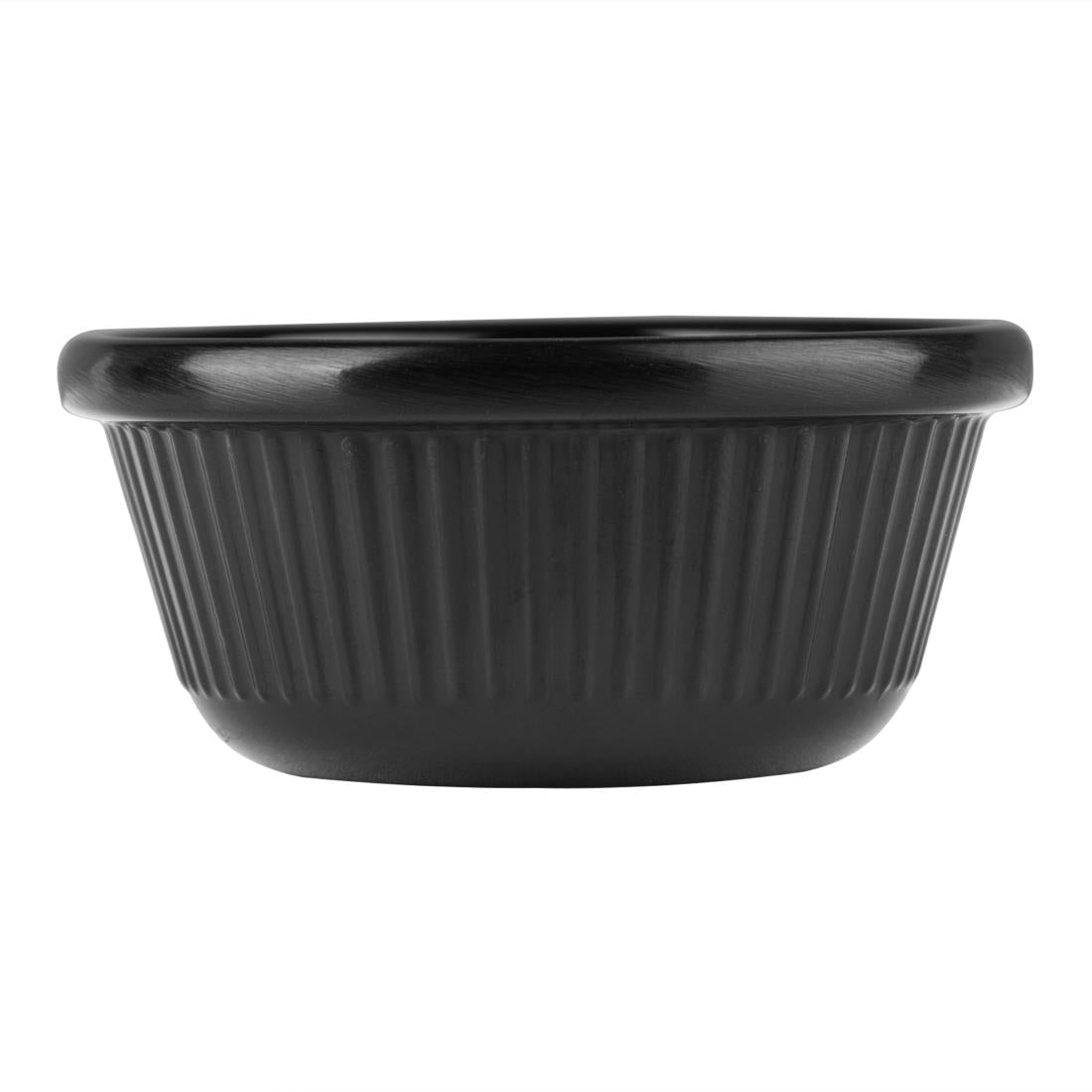 Ramequins cannelés en mélamine noirs 57mm Olympia Kristallon (Lot de 12) - NISBETS