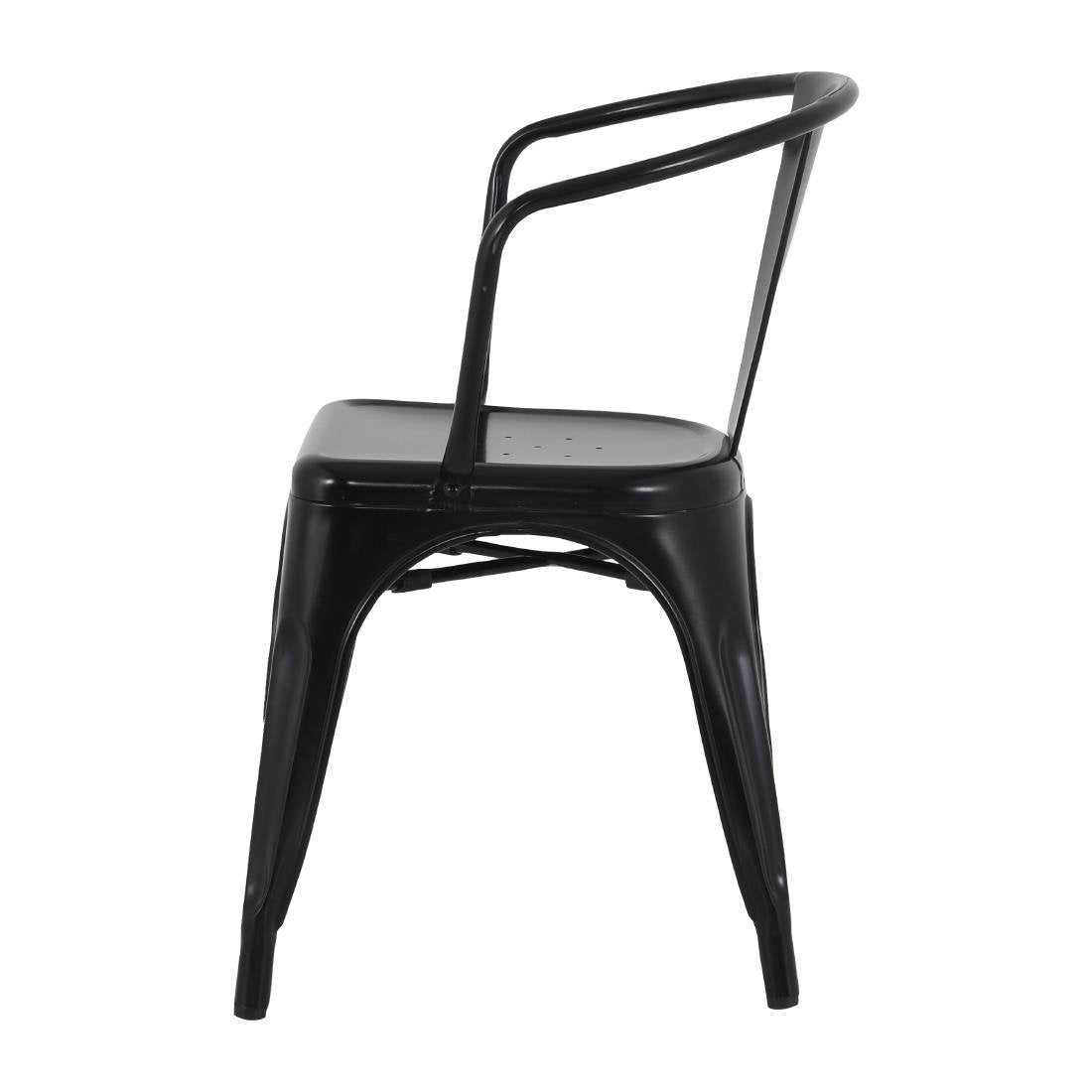 Fauteuils Bolero Bistro Curve noirs (lot de 4) - NISBETS