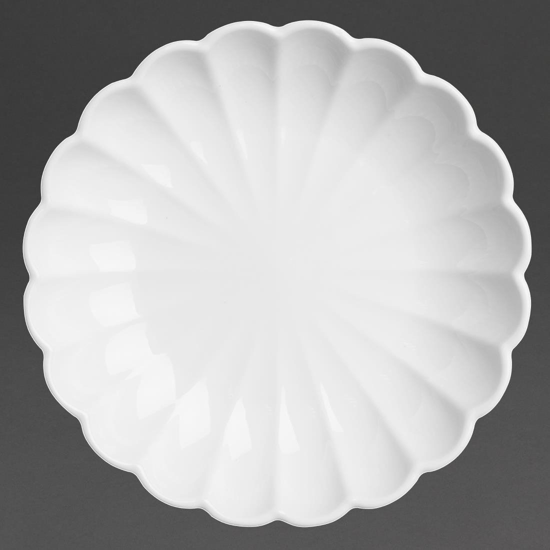 Bols festonnés Olympia Bloom blancs 230 mm (lot de 6) - NISBETS