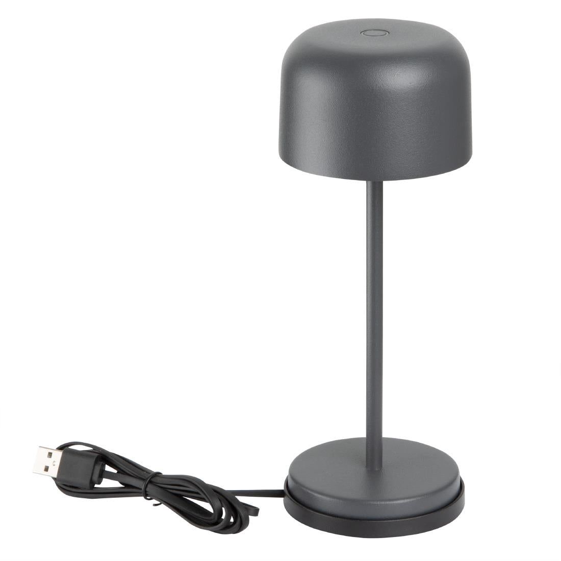 Lampe de table avec abat-jour rond Olympia Lucca grise 200mm