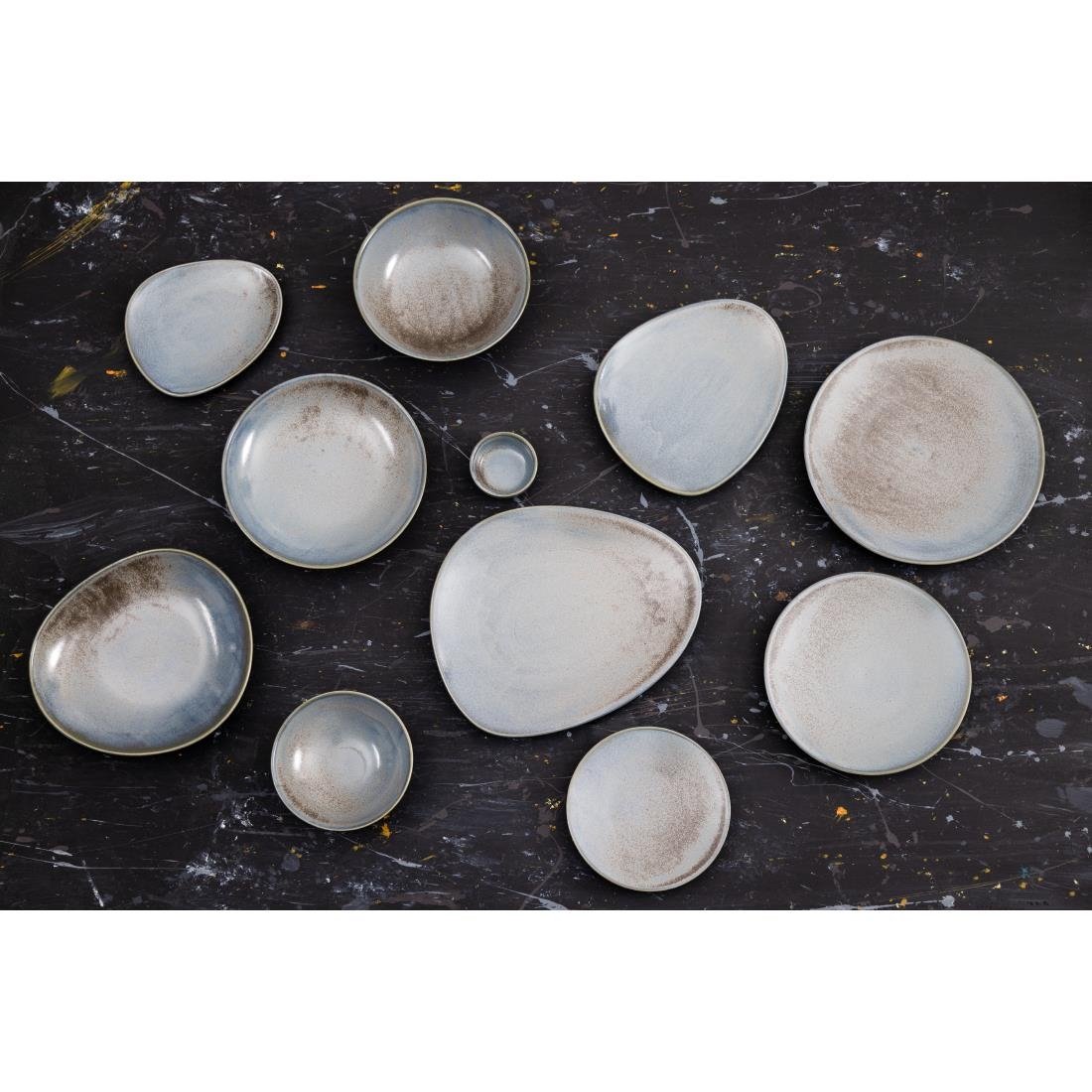 Assiettes triangulaires Olympia Ember Blue 308mm (lot de 4)