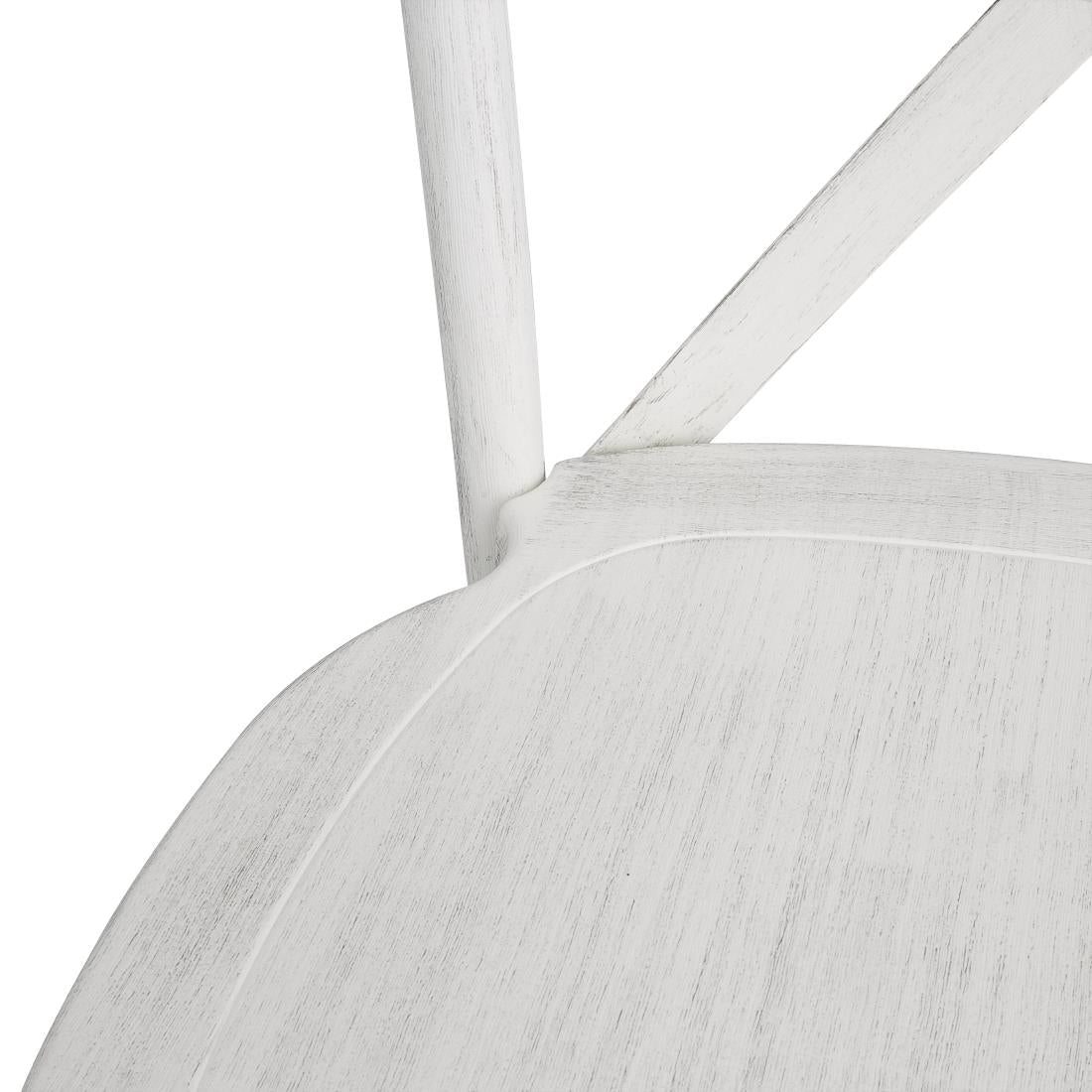 Chaises en résine à dossier croisé Bolero Manhattan blanches (lot de 4)