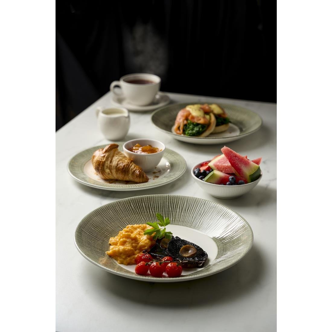 Assiettes classiques Churchill Bamboo Ceramic Spinwash Alpines 167mm (Lot de 12)