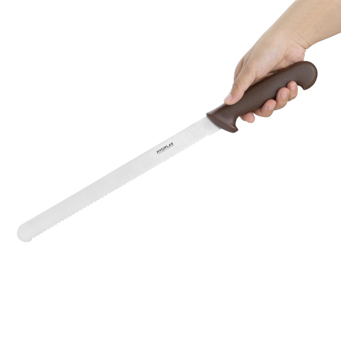 Couteau à trancher denté Hygiplas marron 30cm