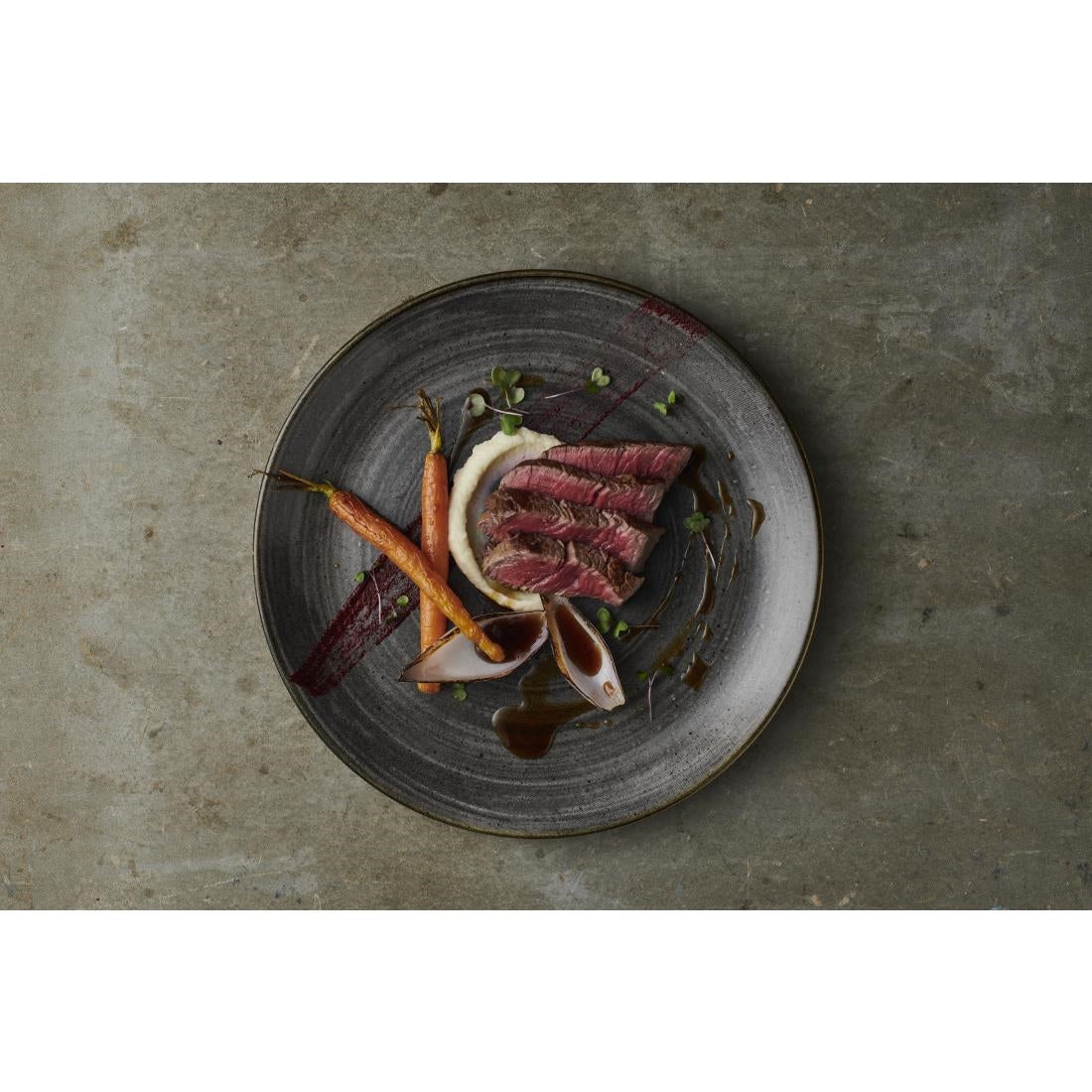 Assiettes rondes Churchill Stonecast Raw Evolve Black 286mm (Lot de 12)