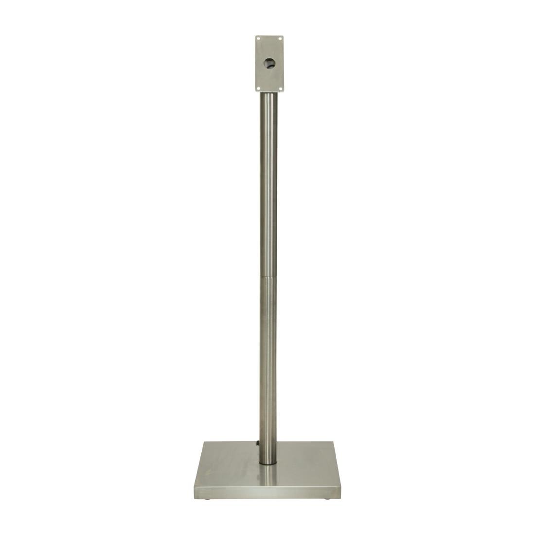 Porte-menu à LED blanches en teck Securit 4xA4 avec poteau et socle - NISBETS