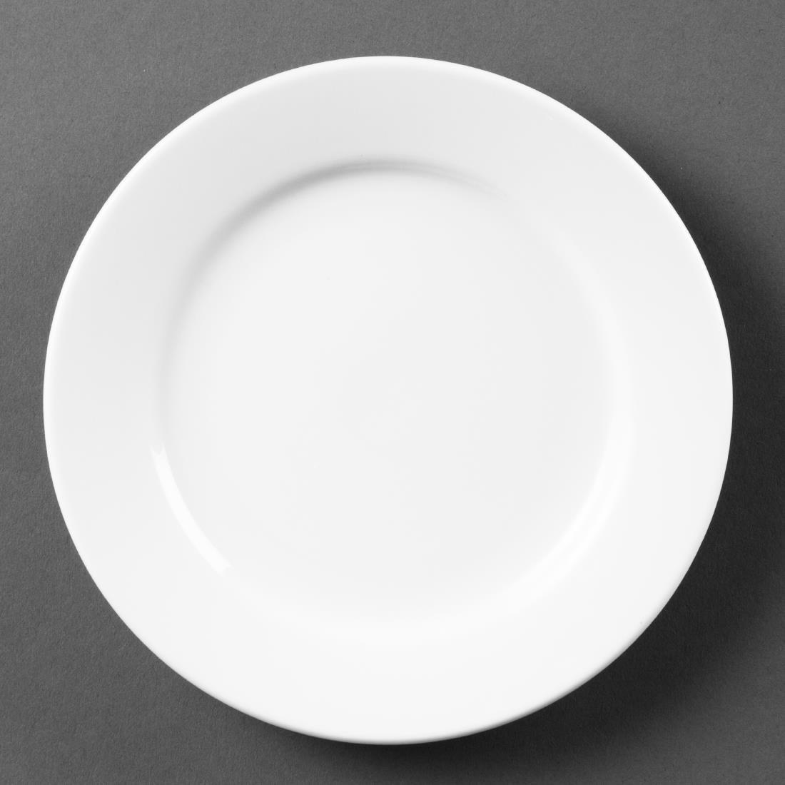 Assiettes à bord étroit blanches Olympia 230mm (Lot de 12)