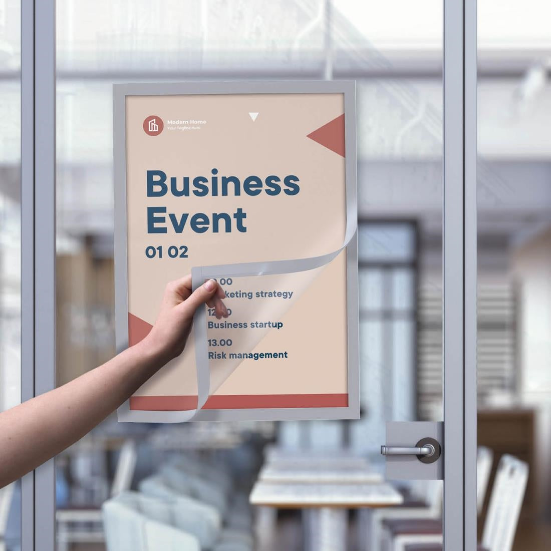 Cadres d'affichage autocollants Europel A3 argent (lot de 2)