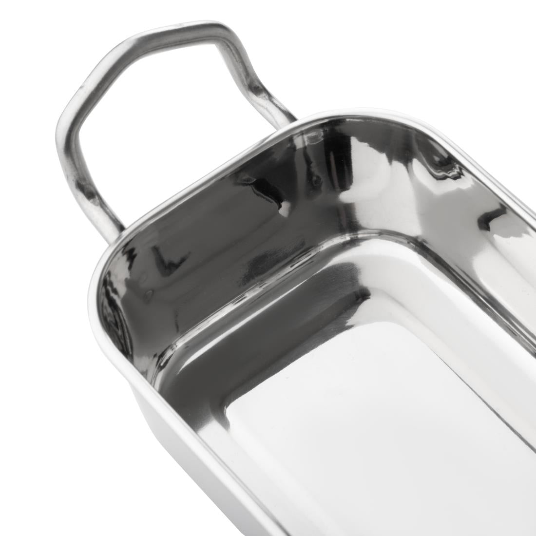 Plat de présentation en inox rectangulaire Olympia 140x90mm