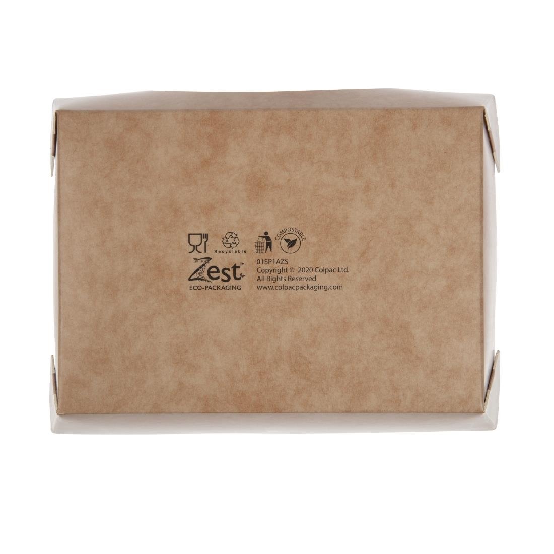 Barquettes à salade kraft recyclables avec fenêtre acétate 825ml (lot de 200) - NISBETS
