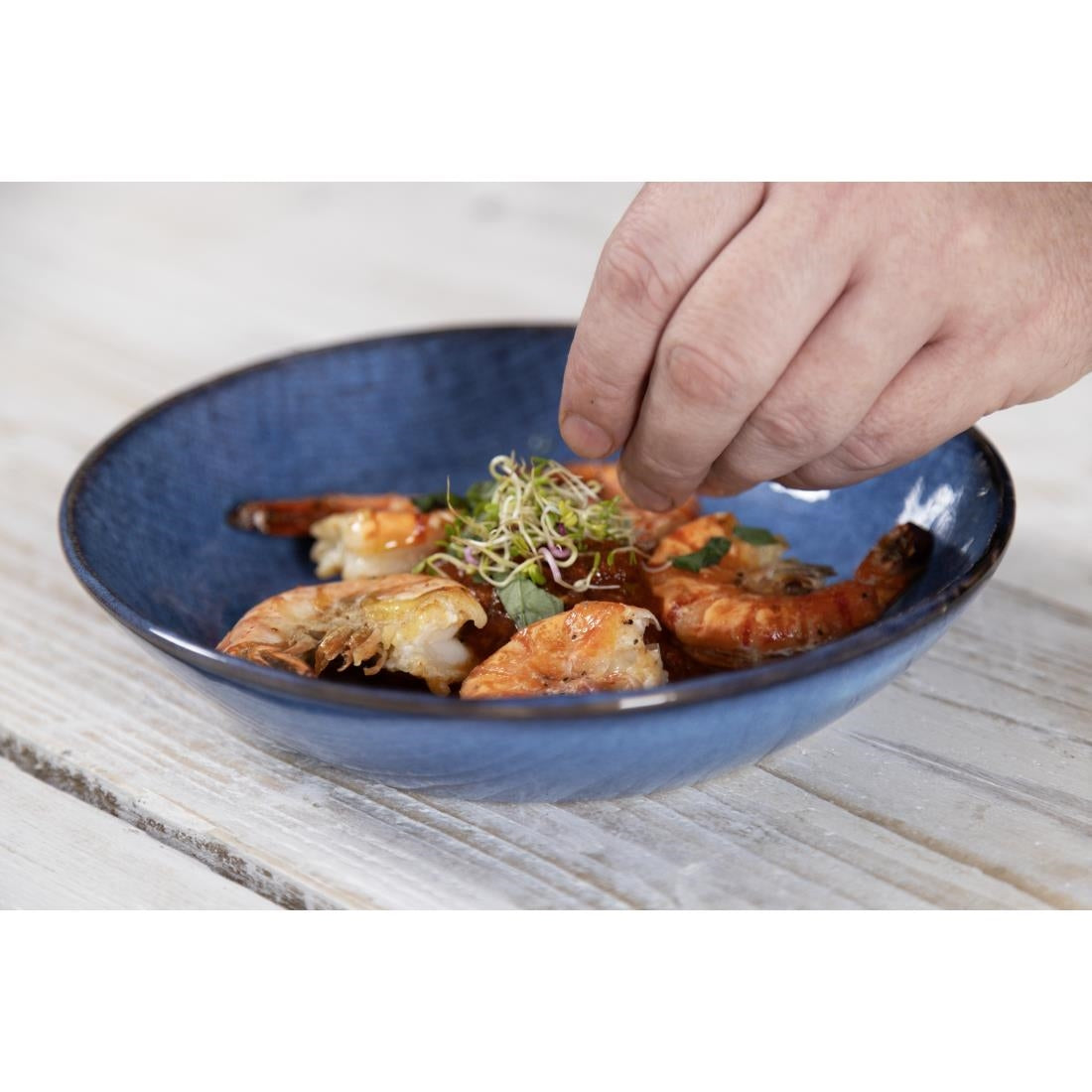 Bols plats Olympia Denim Blue 160 mm (lot de 6)