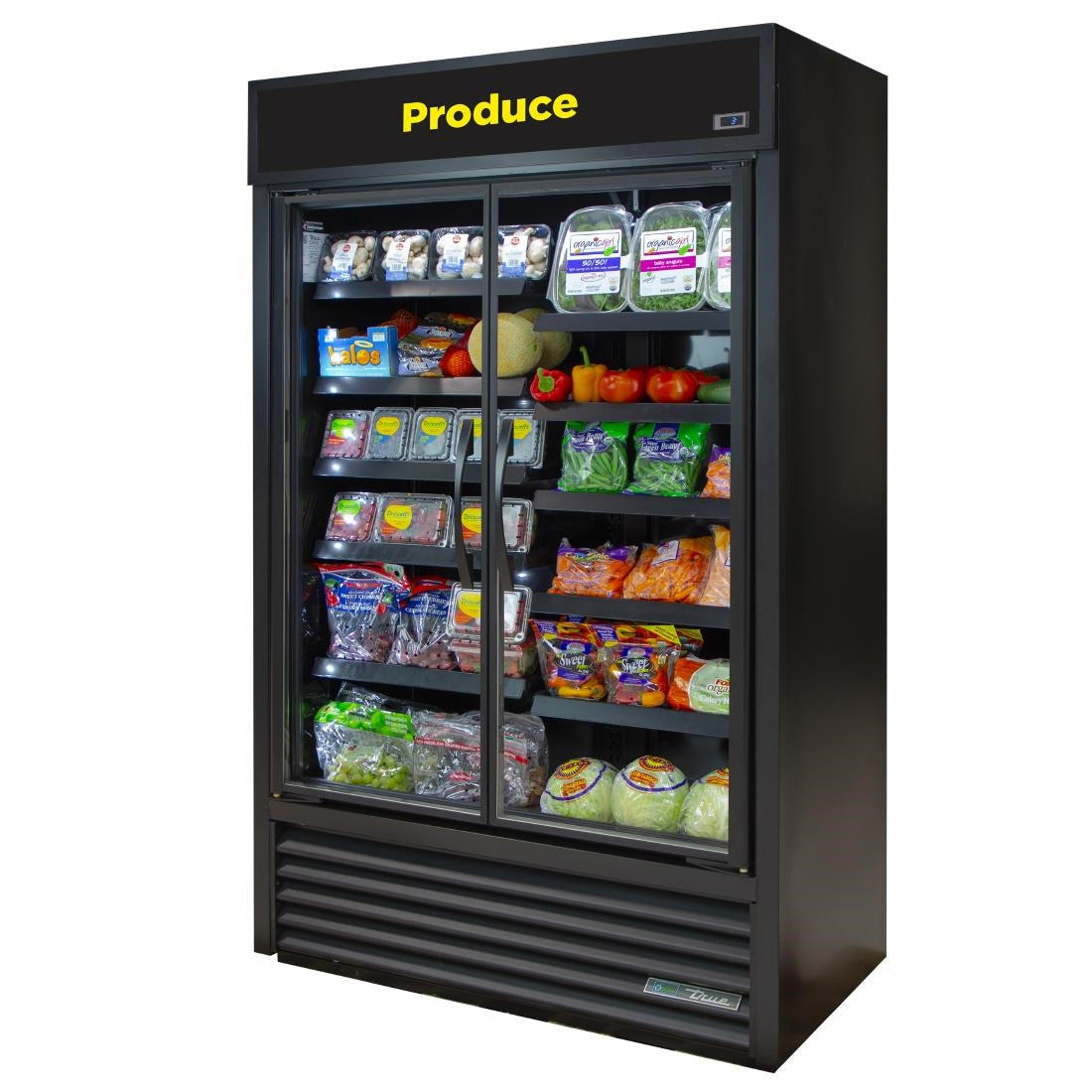 Vitrine réfrigérée positive 2 portes True Slimline noire TVM-48SL-HC-VM01