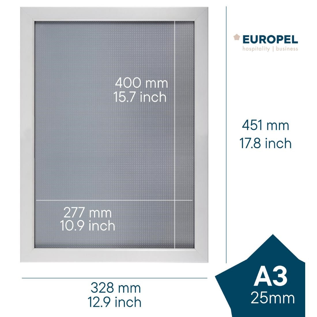 Cadre clipsable Europel A3 25mm blanc mat
