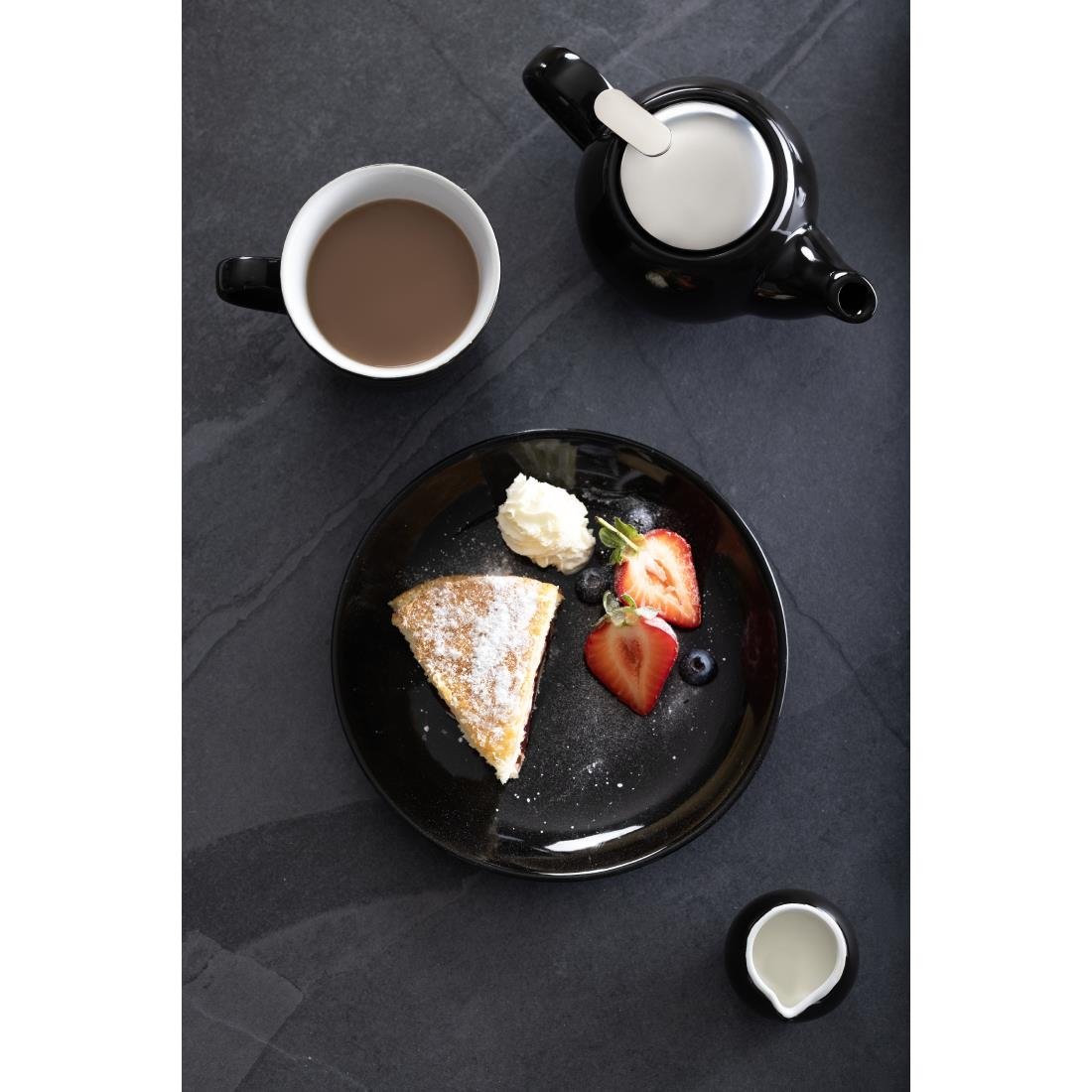 Assiettes creuses Olympia Café noires 205mm (lot de 12)