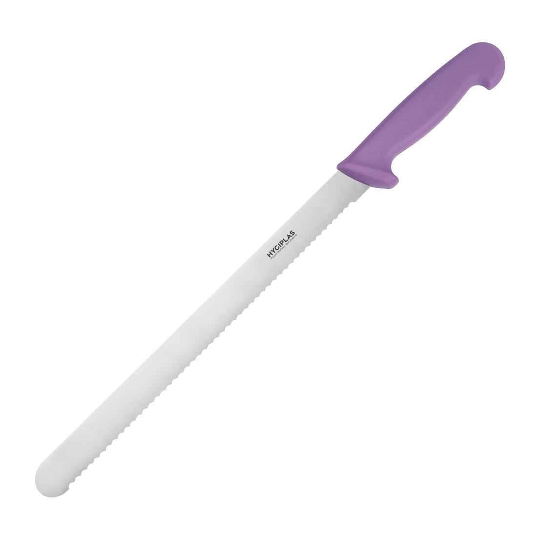 Couteau à trancher denté Hygiplas violet 30cm