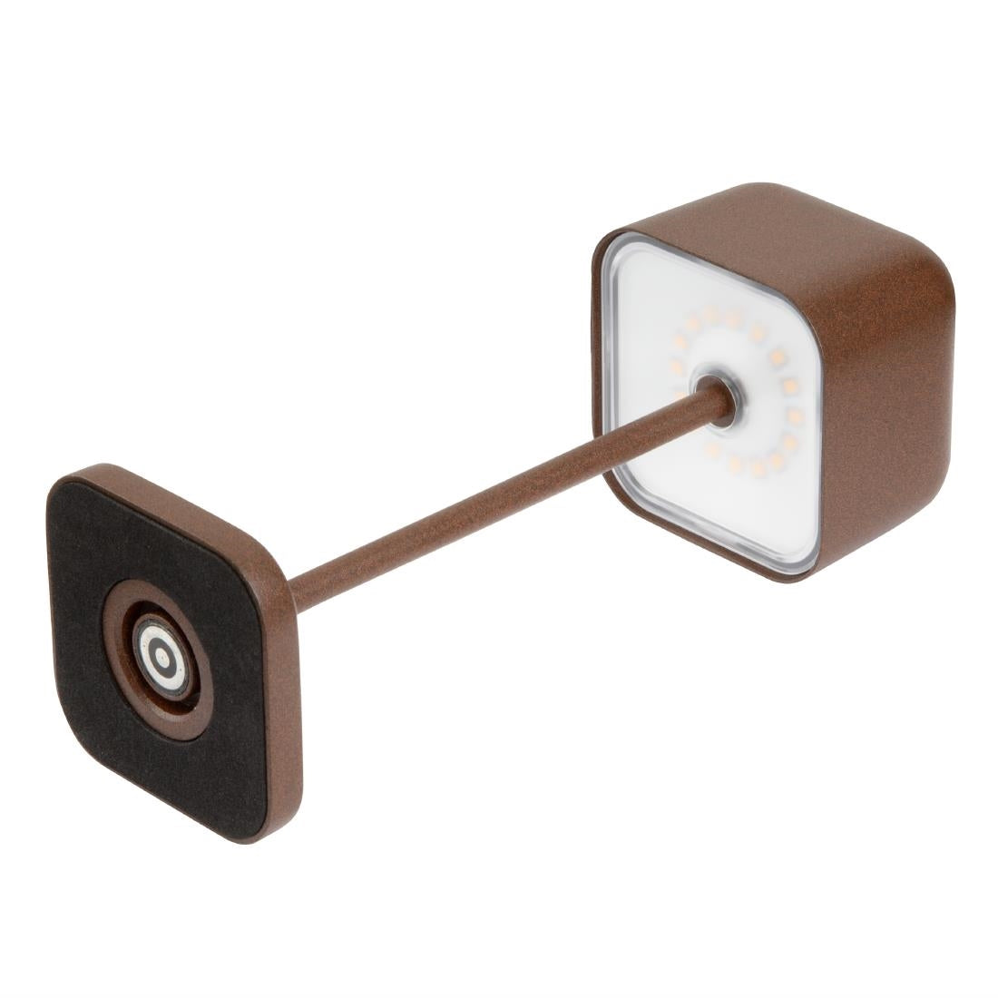 Lampe de table avec abat-jour carré Olympia Lucca marron 200mm