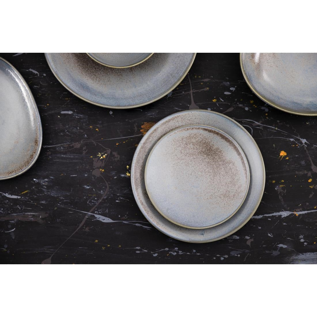 Assiettes plates Olympia Ember Blue 180mm (lot de 6)