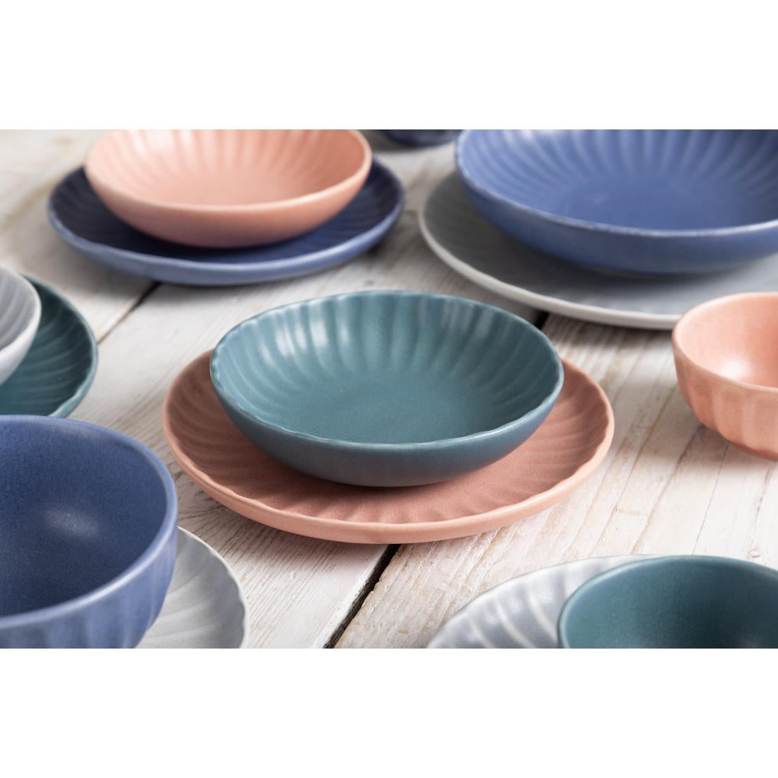 Assiettes calottes Olympia Corallite vertes 220mm (lot de 6)
