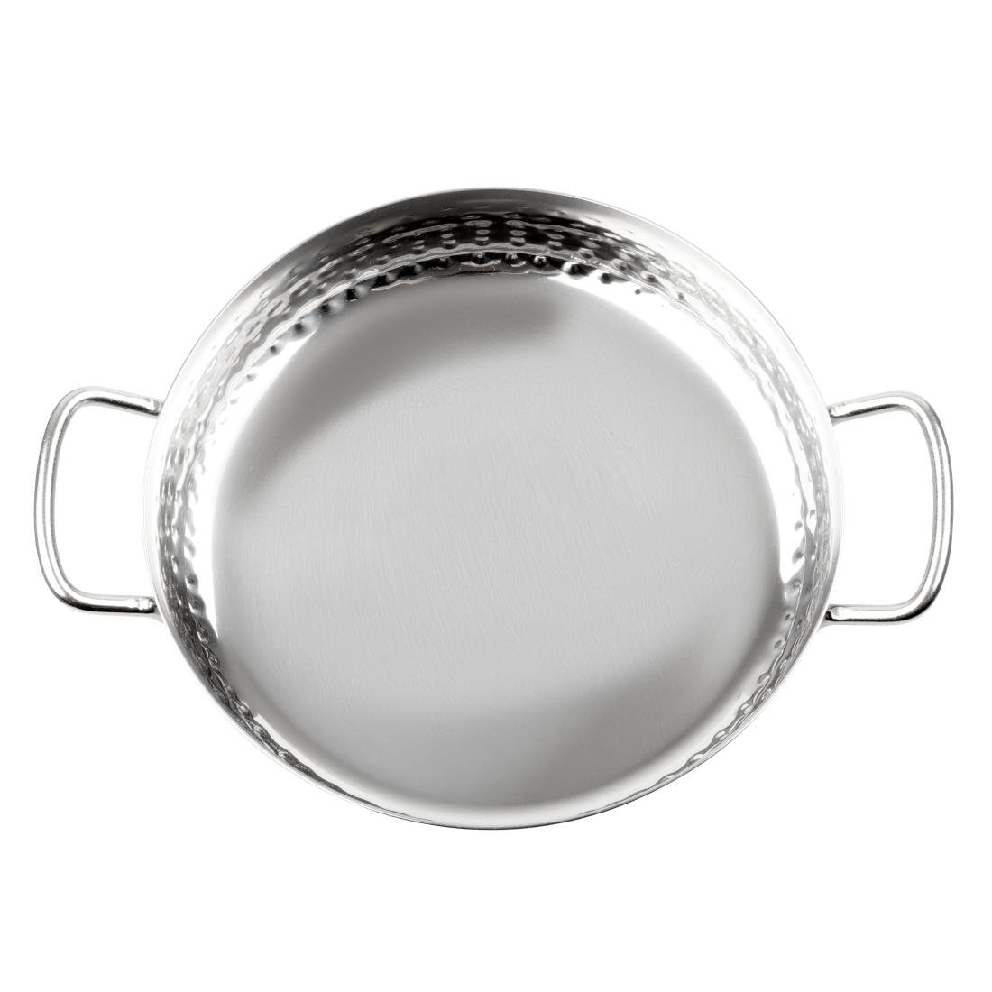 Plat double poignée en inox martelé Olympia Table Presentation 180mm