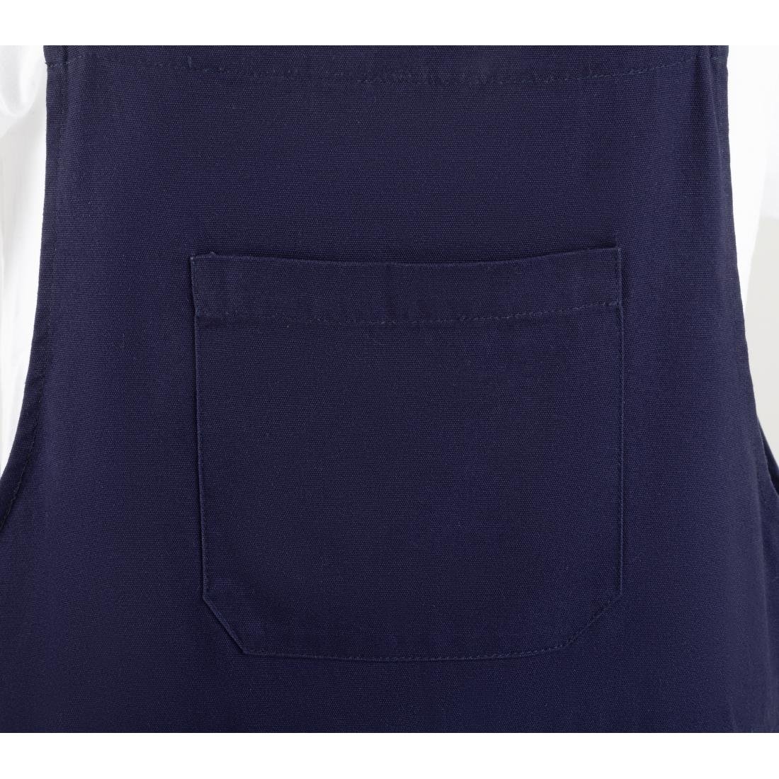 Salopette à plastron et bretelles en toile de coton Southside bleu marine XL - NISBETS