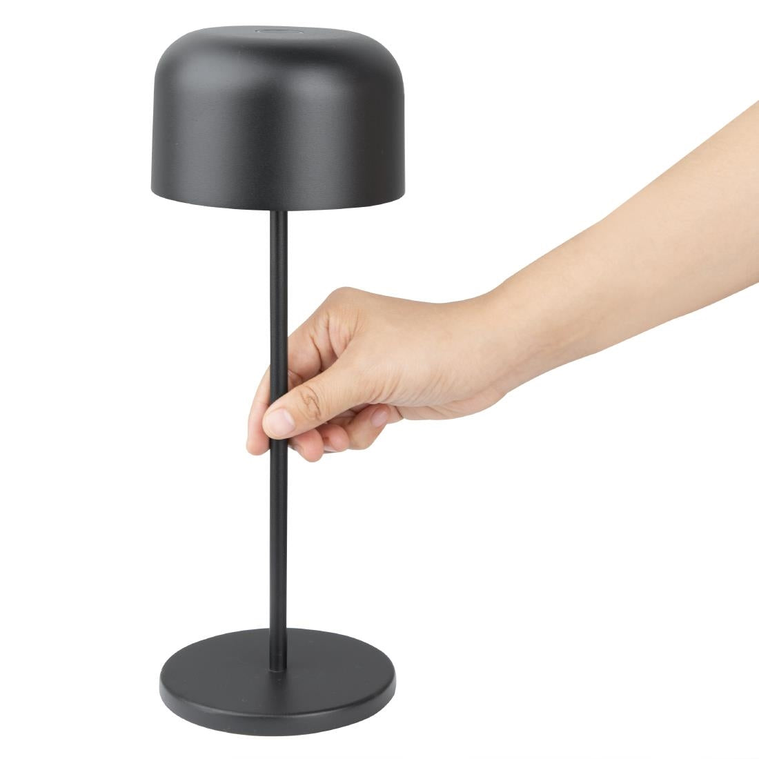 Lampe de table avec abat-jour rond Olympia Lucca noire 300mm