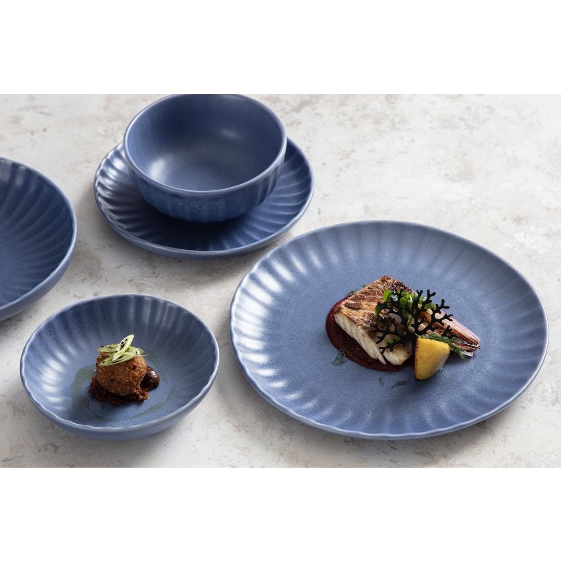 Assiettes calottes Olympia Corallite bleues 220mm (lot de 6)