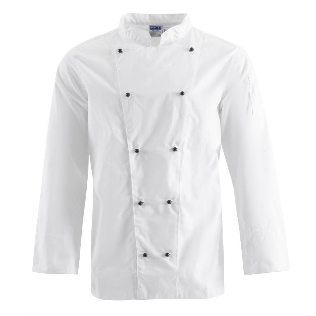 Veste de cuisine mixte Whites Chicago manches longues blanche - NISBETS