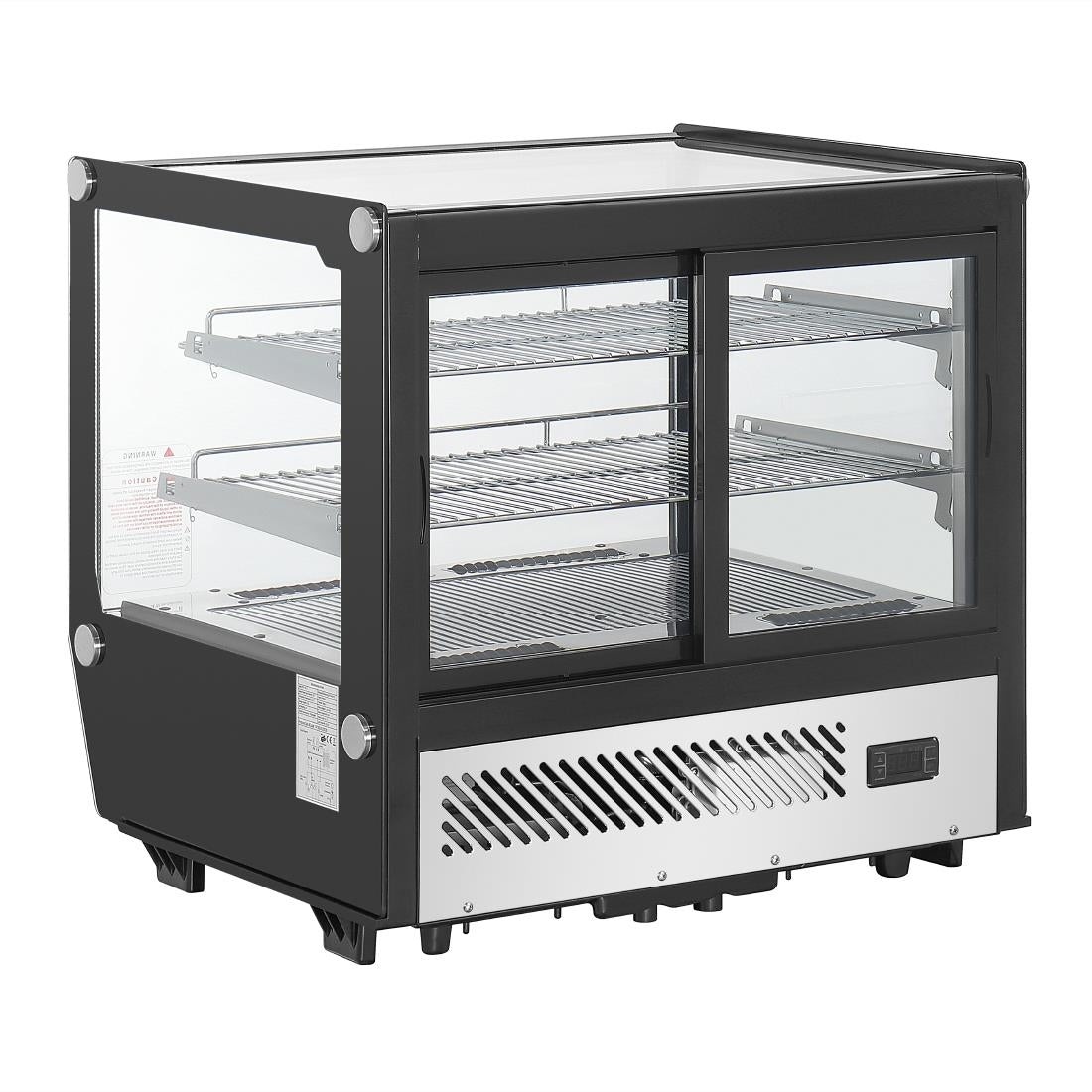 Vitrine de comptoir positive Polar Série G carrée noire 120L