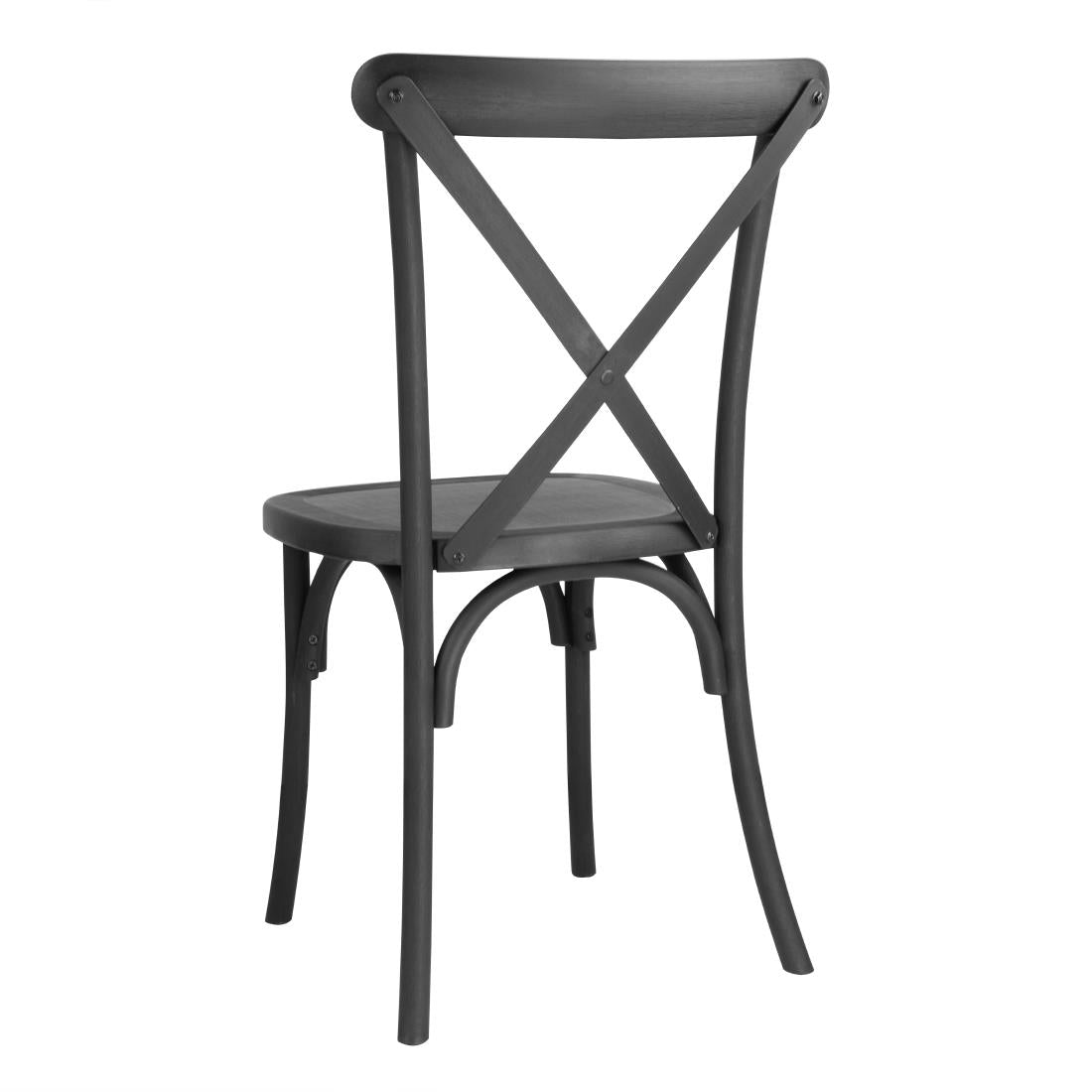Chaises en résine à dossier croisé Manhattan Bolero noires (lot de 4)
