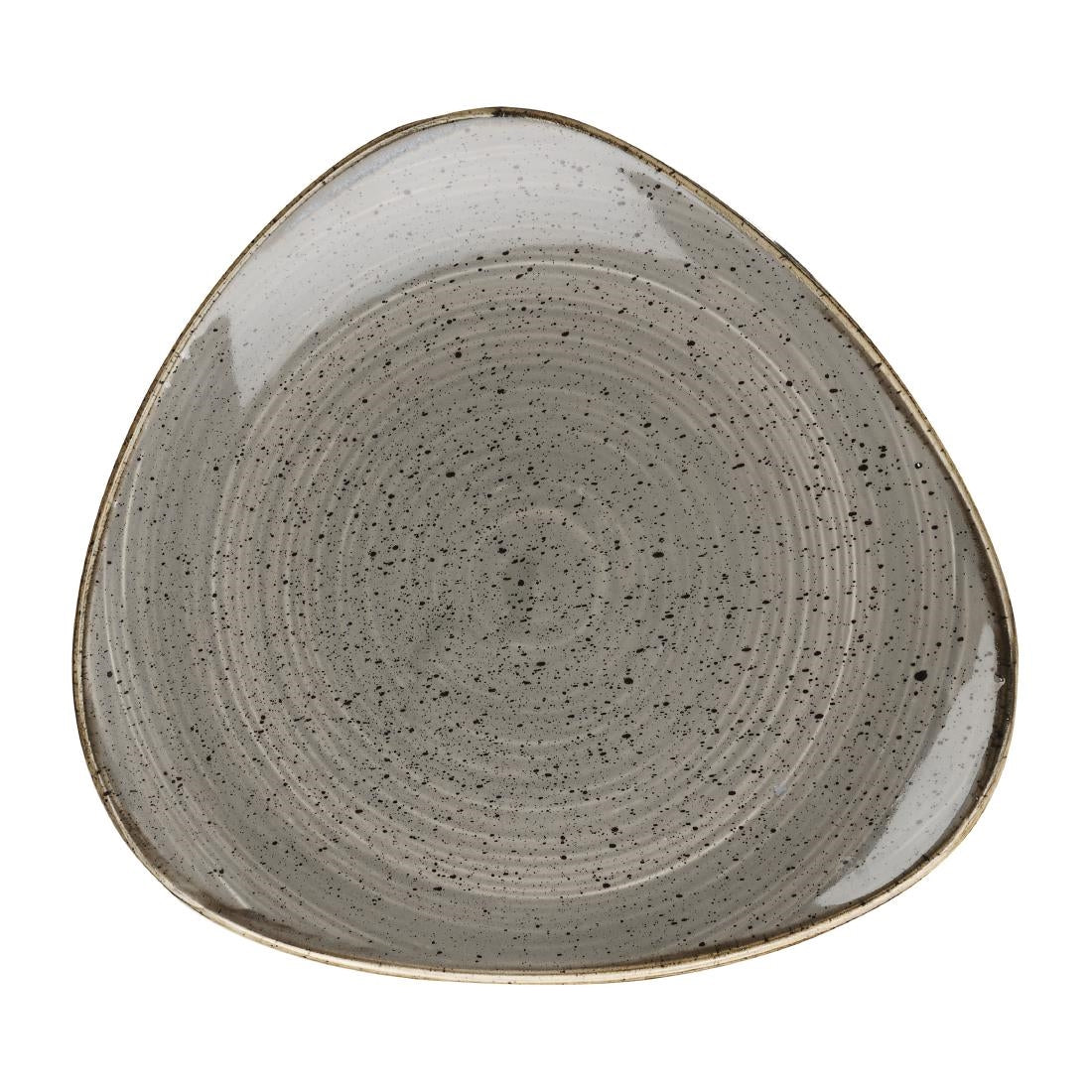 Assiettes triangulaires Churchill Stonecast Grey Cappuccino Lotus 229mm (Lot de 12)
