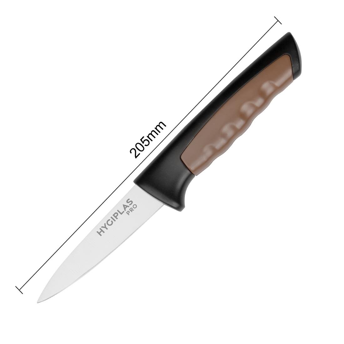 Couteau d'office Hygiplas Pro marron 8,5cm - NISBETS
