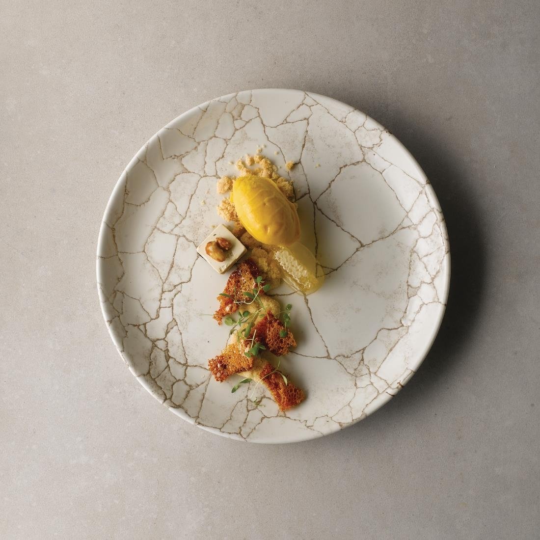 Assiettes rondes Studio Prints Kintsugi Agate Grey 260mm (Lot de 12)