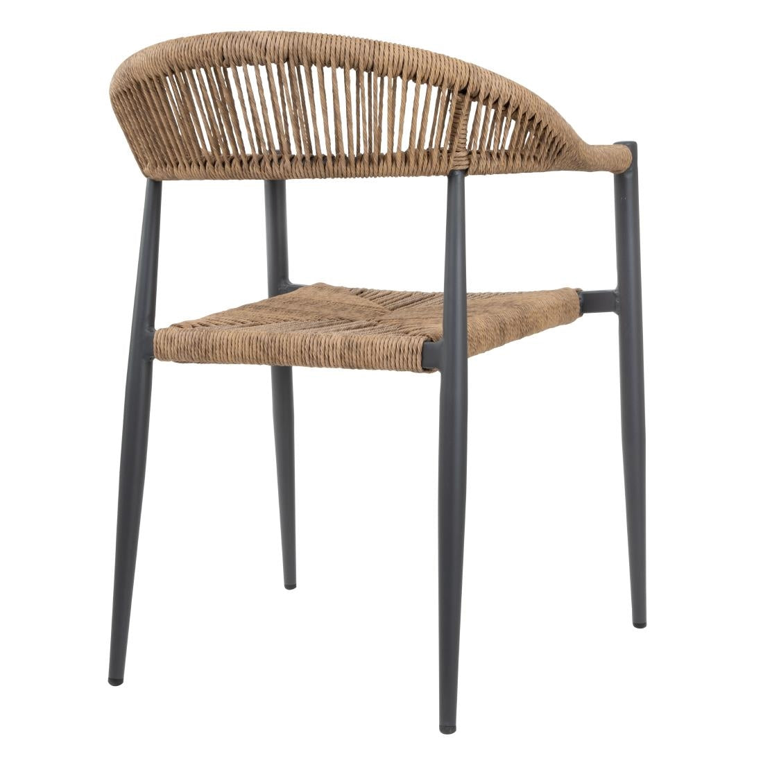 Fauteuils d'extérieur en rotin PE tressé Bolero Eden naturels (lot de 4)