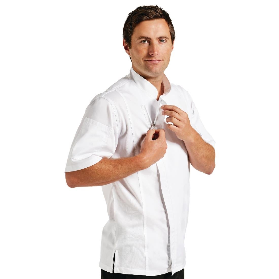 Veste de cuisine mixte Cool Vent Chef Works Urban Springfield blanche - NISBETS