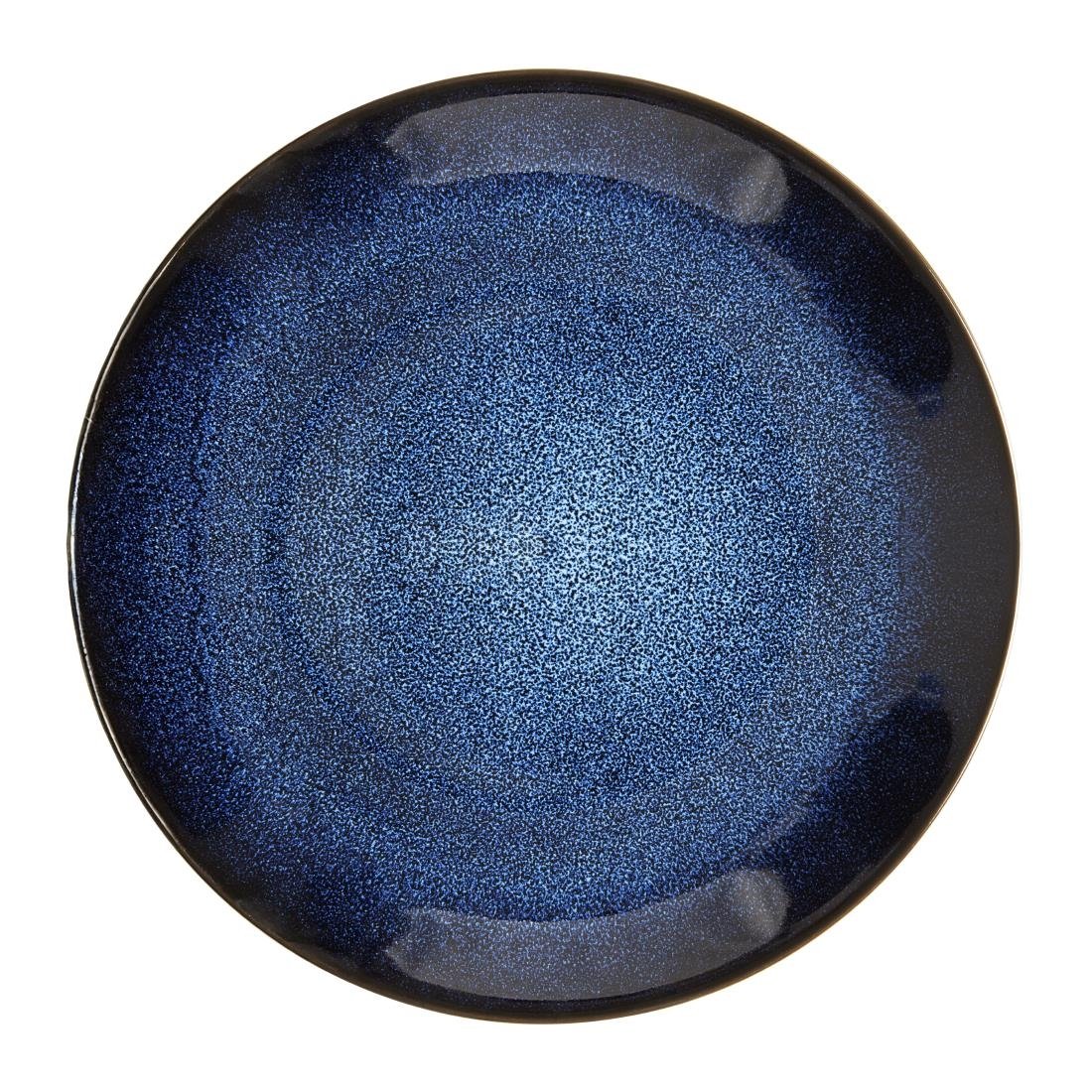 Assiettes creuses Olympia Luna bleu nuit 255 mm (lot de 4)