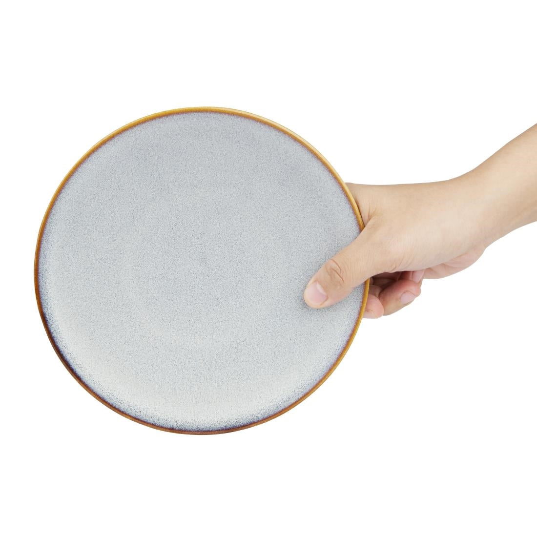 Assiettes plates Olympia Drift gris uni 180 mm (lot de 6)