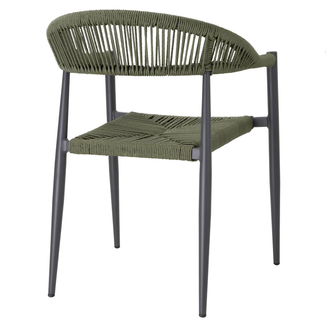 Fauteuils d'extérieur en rotin PE tressé Bolero Eden verts (lot de 4)