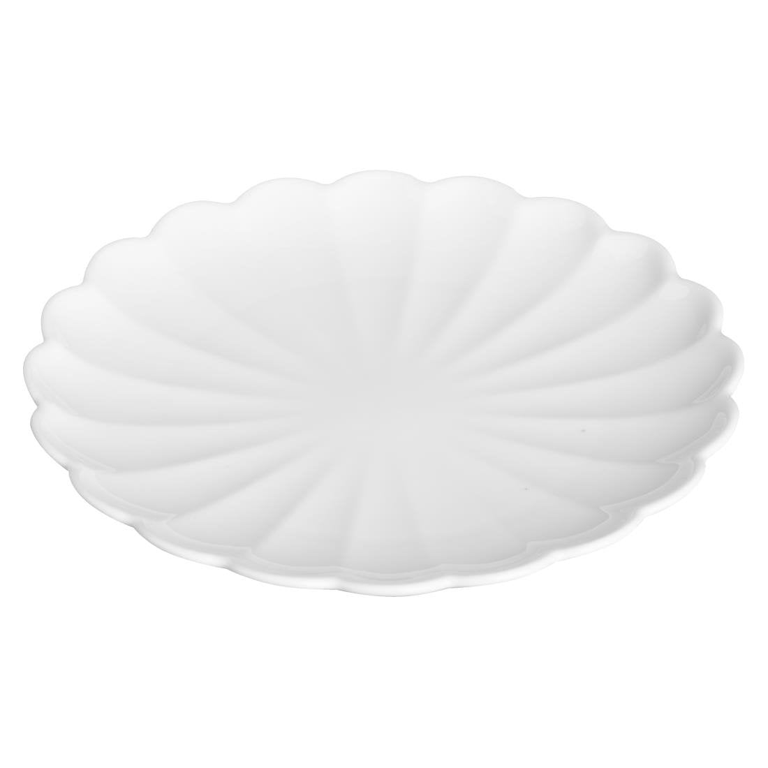 Assiettes festonnées Olympia Bloom blanches - NISBETS