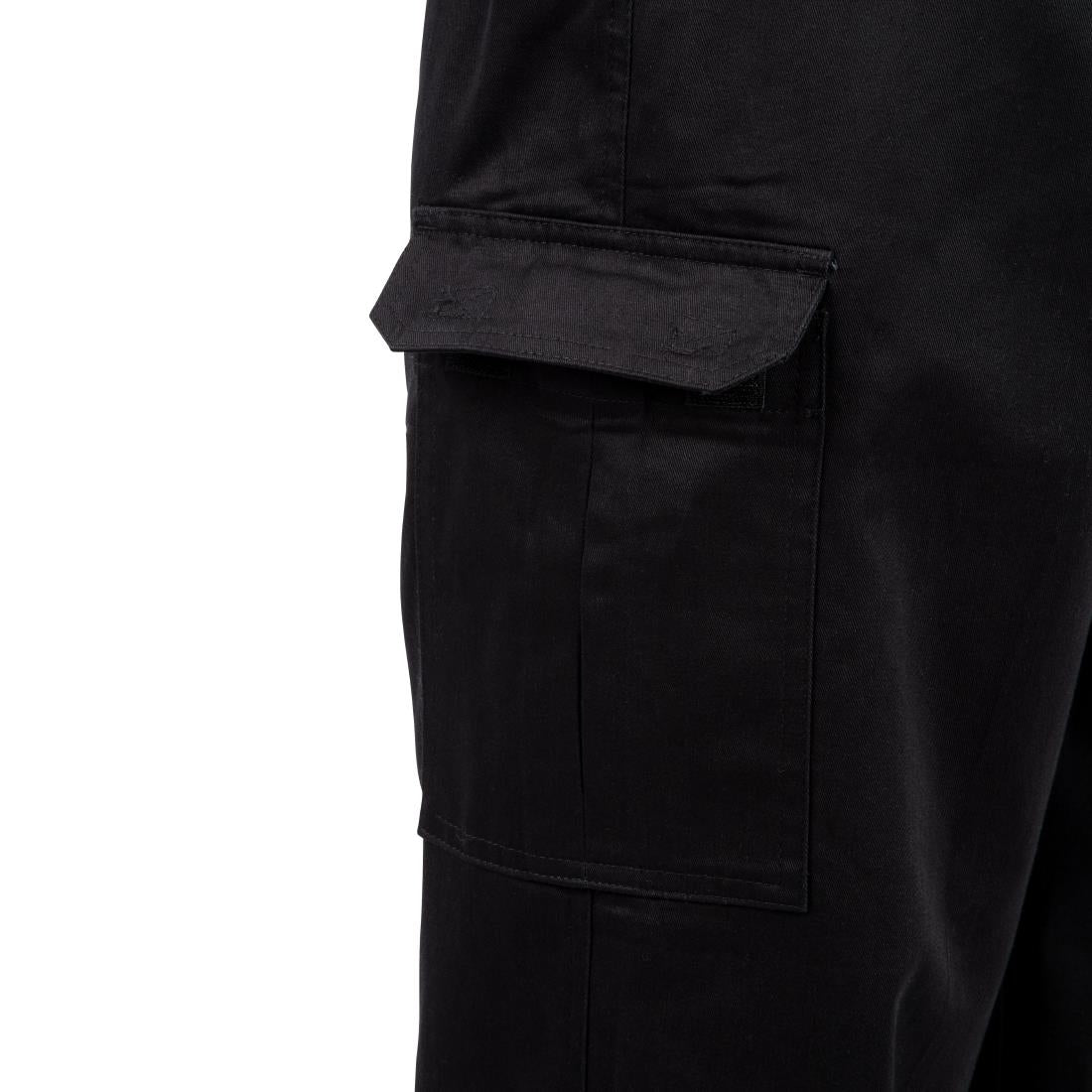 Pantalon de cuisine mixte Chef Works Slim Fit Cargo noir - NISBETS
