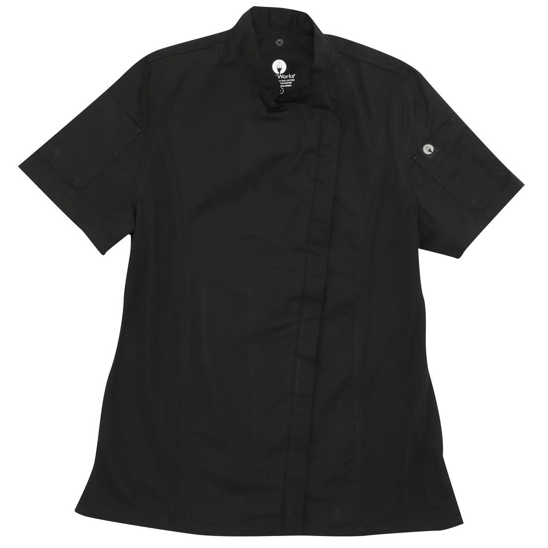 Veste de cuisine femme zippée légère Springfield Chef Works noire - NISBETS