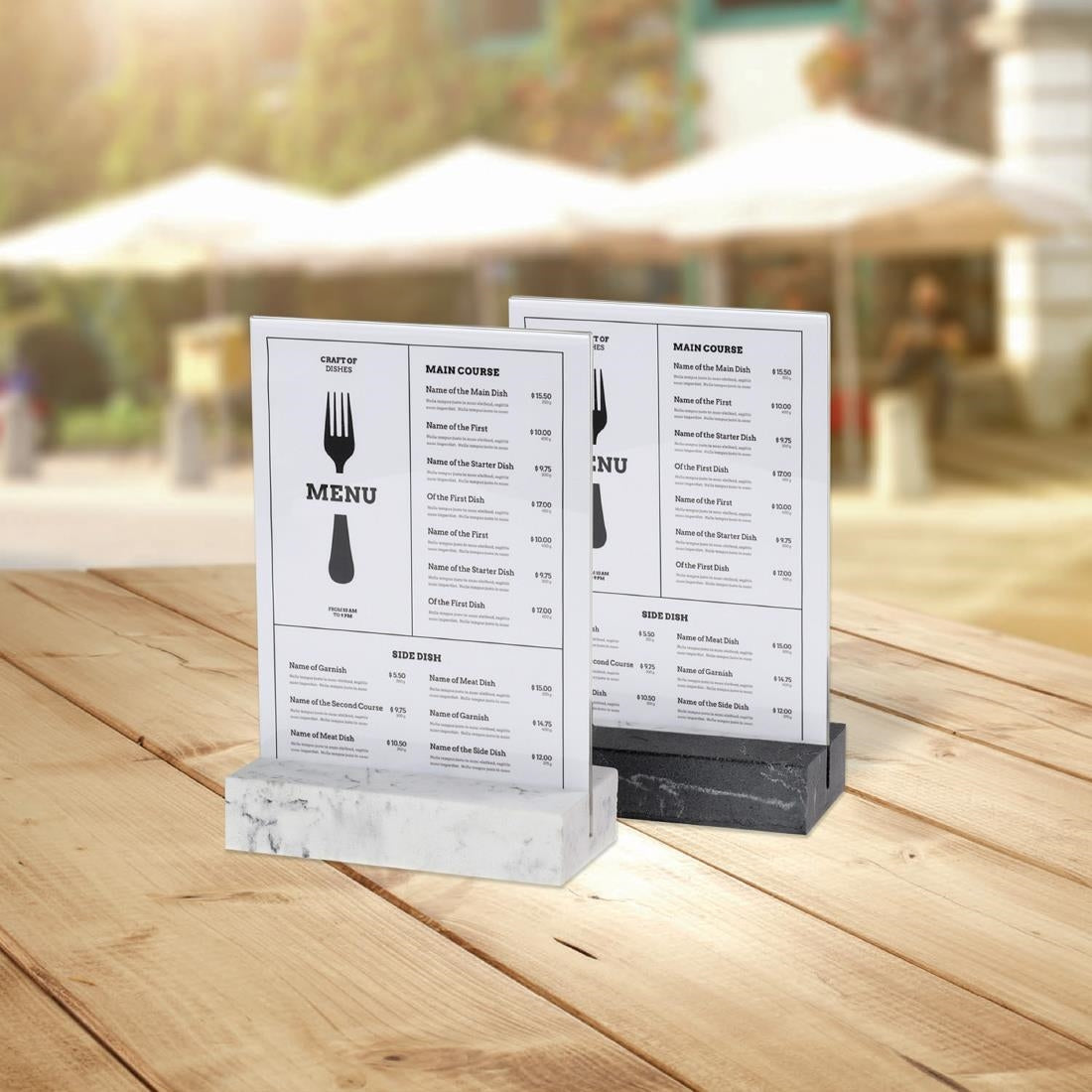 Présentoir de table Europel A5 polystone blanc