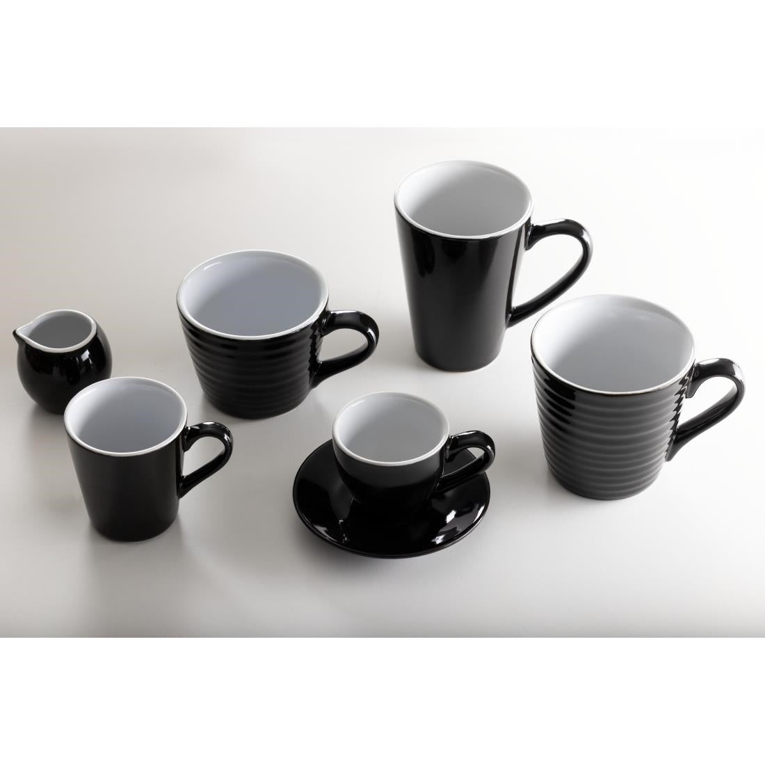 Tasses à latte Olympia Café noires 340ml (lot de 12)